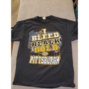 Pittsburgh Steelers Football " I Bleed Black and Gold" Men's T-shirt Size L